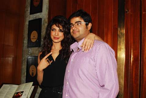 Priyanka Chopra posed with her friend during the launch video songs of Exotic featuring pitbull