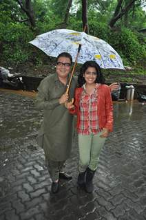 Vishakha Singh and Vinay Pathak at Film Bajaate Rahoo Promotion on the set of CID