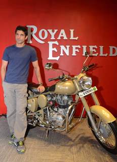 Farhan Akhtar during a contest that was held by Royal Enfield at Gurgaon