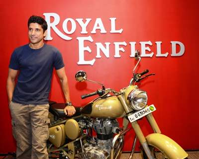 Farhan Akhtar during a contest that was held by Royal Enfield at Gurgaon