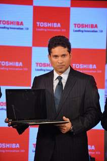 Sachin Tendulkar during the launch of Toshiba 2013