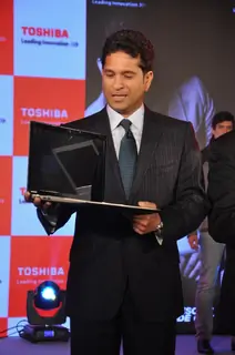 Sachin Tendulkar during the launch of Toshiba 2013