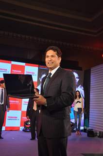 Sachin Tendulkar during the launch of Toshiba 2013