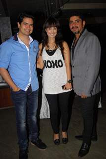 Karan Mehra with wife Nisha Rawal and Rajan Shahi at Producer Rajan Shahi’s Bash