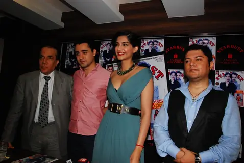 Imran Khan and Sonam Kapoor during the unveiling magazine of Stardust cover