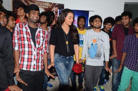 Sonakshi Sinha with India's Dancing Superstar contestant Loyola Dream team