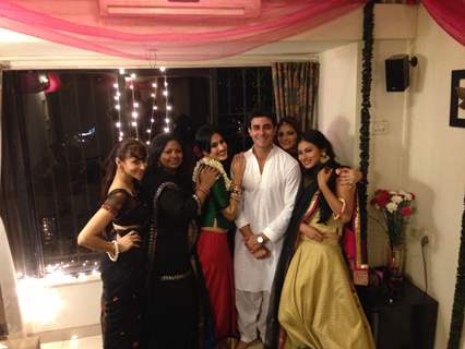 Gautam Rhode surrounded by beauties at the party