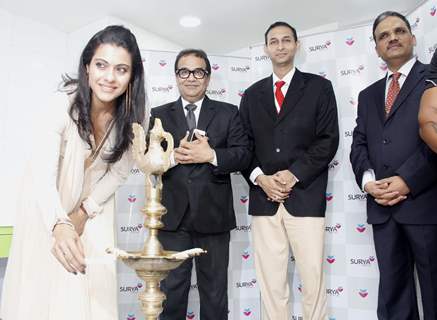Kajol lights the lamp at the launch of NICU at Surya Child Care Hospital