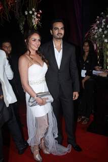 Esha Deol with husband Bharat Takhtani arrive at the party