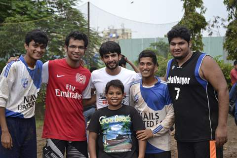 Jay Bhanushali with the other players at the Celebrity Charity Football Match