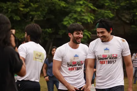 Jay Bhanushali and Shawar Ali share a joke at the Match