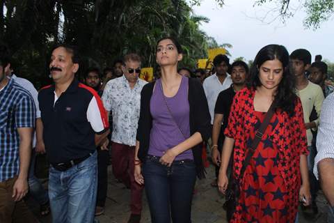 Sonam Kapoor and Sona Mohapatra participate in the  Protest against the rape case