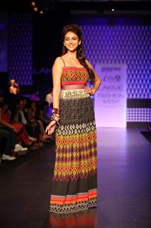 Aditi Rao Hydari in a Anita Dongre outfit for Global Desi at LAKME FASHION WEEK 2013
