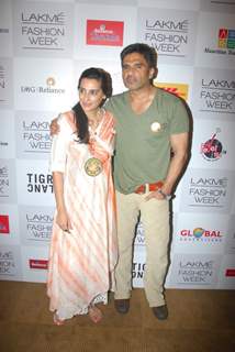 Suniel and Mana Shetty at LFW Winter Festival 2013