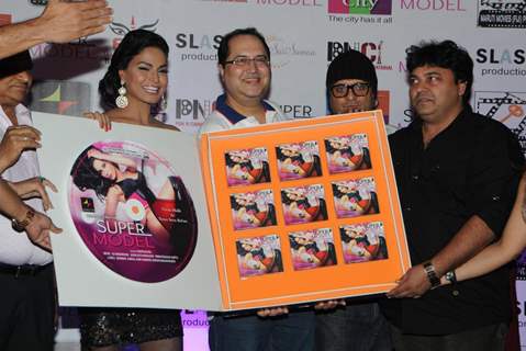 Veena Malik, Navin Batra, DJ Sheizwood and Ravi Ahlawat at the Super Model Music Launch