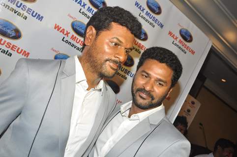 Prabhu Deva with his wax statue at Sunil's Celebrity Wax Museum