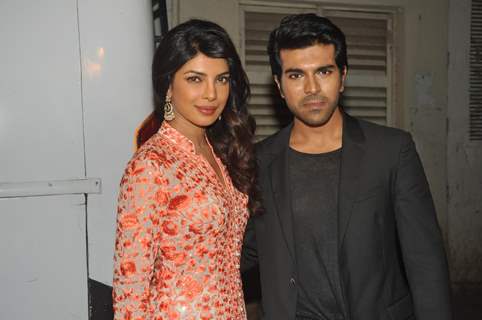 Ram Charan and Priyanka Chopra were seen at their film, Zanjeer's promotions