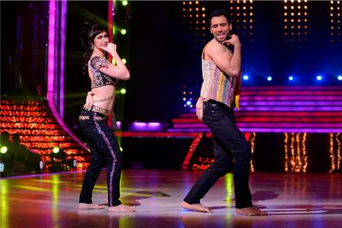 Lauren and Punit during a performance on Jhalak Dikhla Jaa