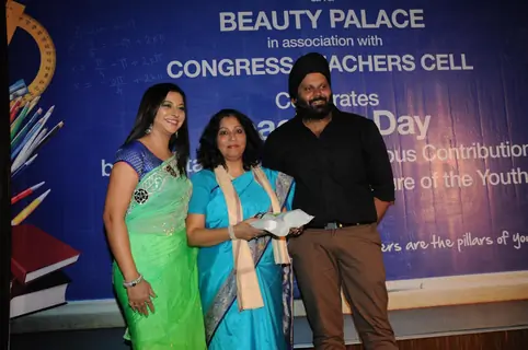 Gurpreet Kaur Chadha with Ms. Poonam Arora from Cambridge School alongwith Kunwar Singh
