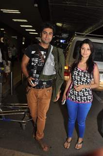 Ankit Gera and Adaa Khan at Mumbai Airport leaving for SAIFTA