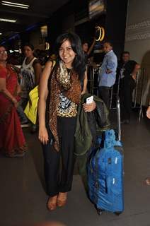 Roopal Tyagi was seen at Mumbai Airport leaving for SAIFTA