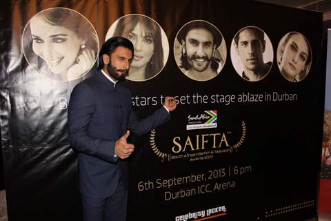 Ranveer Singh in his new look at the Pre SAIFTA Press Conference