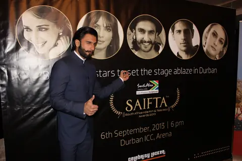 Ranveer Singh in his new look at the Pre SAIFTA Press Conference