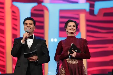 Karan Johar and Dia Mirza hosting at SAIFTA