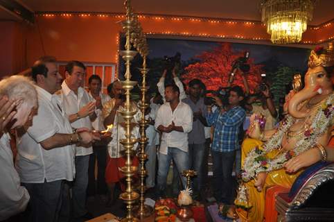 Randhir Kapoor and Rajiv Kapoor perform an Aarti for Lord Ganesha