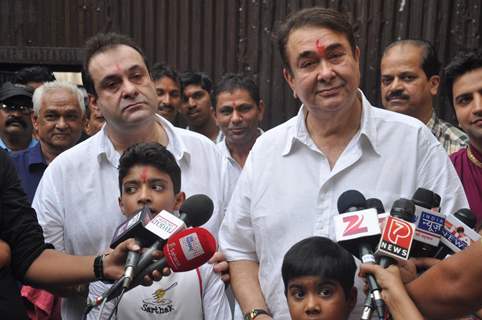 Randhir Kapoor and Rajiv Kapoor speak to the Press on occasion of Ganesh Chaturti