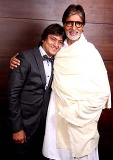 Adesh Shrivastava with Amitabh Bachchan at the Birthday Party