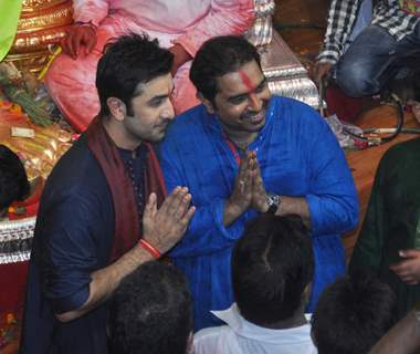 Ranbir Kapoor and Shankar Mahadevan were seen together at LALBAGHCHA RAJA