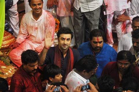 Ranbir Kapoor and Shankar Mahadevan were seen together at LALBAGHCHA RAJA