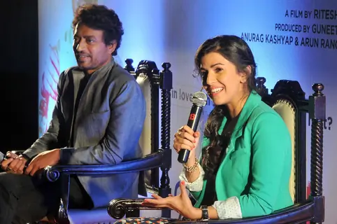 Irrfan khan and Nimrat Kaur address the  press conference