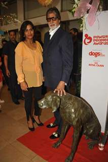 Amitabh Bachchan with Farzana Contractor during the Pawsitive People's Awards