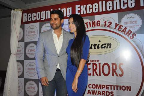 Aftab Shivdasani with his fiance Nin Dusanj at the launch of the Awards