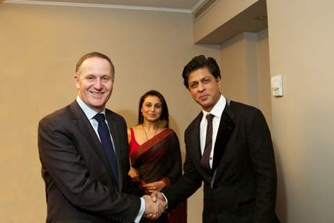 Rt. Hon. John Key Greeting Shahrukh Khan and Rani Mukherji