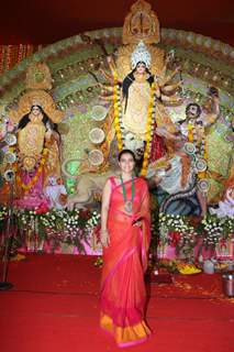Kajol at the Durga Pooja celebrations