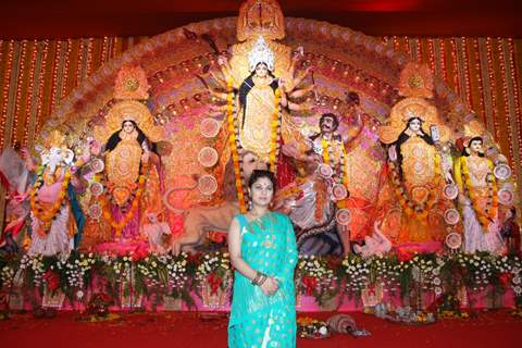Sharbani Mukherjee at the Durga Pooja celebrations