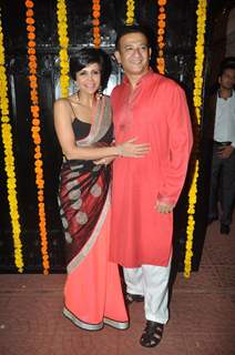Mandira Bedi with her husband were at the Ekta Kapoor's Grand Diwali Party