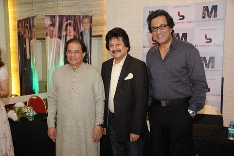 Anoop Jalota, Pankaj Udhas & Talat Aziz announce their musical venture Music Mania