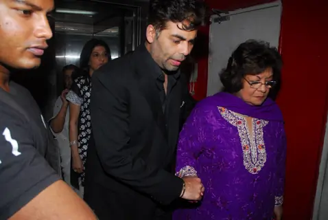 karan Johar with his mom at the Special screening of Gori Tere Pyaar Mein