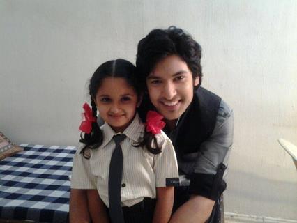 Shivin Narang with Harshita on the set of Veera