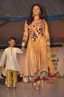Celebs walk the ramp at the Peace Walk ramp show by designer Rajat Tangri at Welingkar College in Mumbai