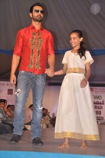 Celebs walk the ramp at the Peace Walk ramp show by designer Rajat Tangri at Welingkar College in Mumbai