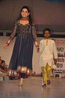 Celebs walk the ramp at the Peace Walk ramp show by designer Rajat Tangri at Welingkar College in Mumbai