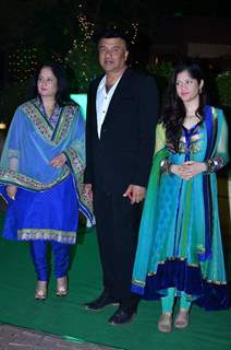 Anu Malik with his family at Vishesh Bhatt's Wedding Reception