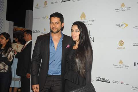 Aftab with his fiance at the Aamby Valley India Bridal Fashion Week - Day 5