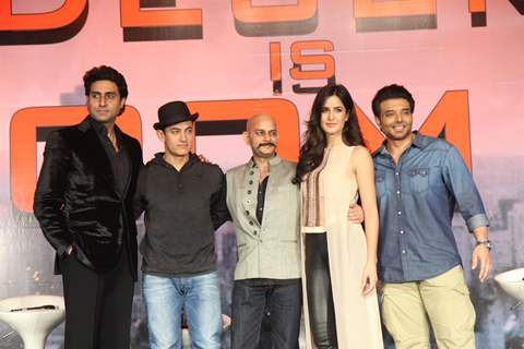 The cast of Dhoom 3 at the Press Conference