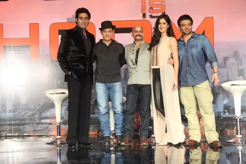 The cast of Dhoom 3 at the Press Conference